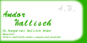 andor wallisch business card